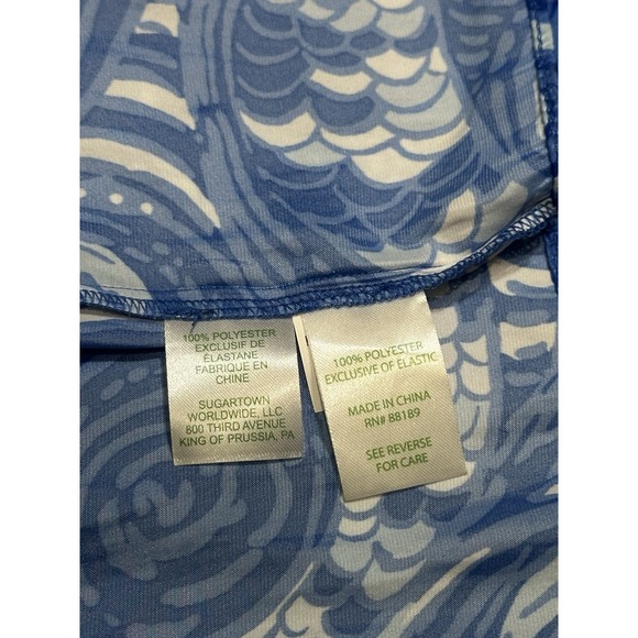 Lilly Pulitzer Strapless Jumpsuit Pic Dress Size Large Blue - Picture 4 of 9